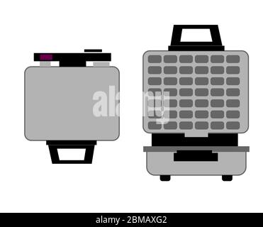 Waffle iron for cooking.Flat design Stock Vector