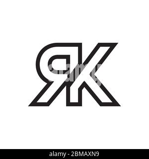 R K initial letter lines  logo design vector Stock Vector