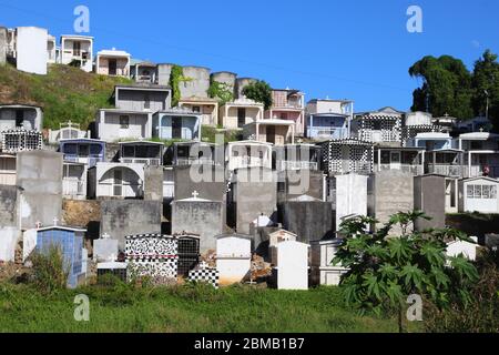 Guadeloupe landmark cemetery of Morne-a-l'Eau. Grande-Terre island. Stock Photo