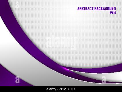 Abstract template purple and gray curve on square pattern white background. Technology concept. Vector illustration Stock Vector