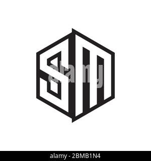 S M letter logo design vector Stock Vector