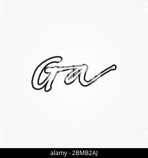 G A script letter logo design vector Stock Vector