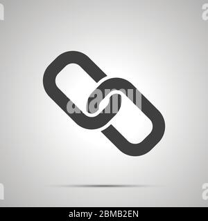 Two connected chain links, simple black icon Stock Vector