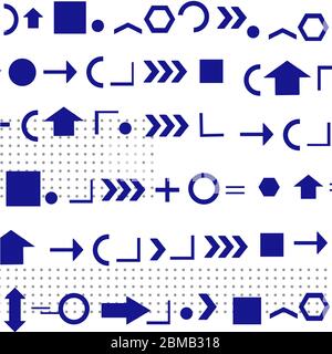 geometric shapes and arithmetic signs Stock Vector