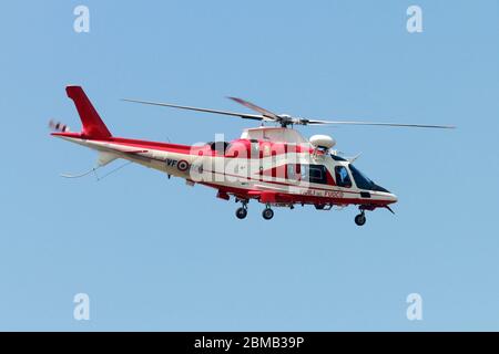 Vigili del Fuoco VF 80 Agusta A109 Power Helicopter on blue sky