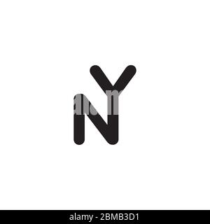 N Y letter logo design vector Stock Vector