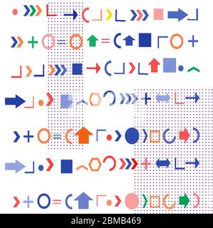 geometric shapes and arithmetic signs Stock Vector