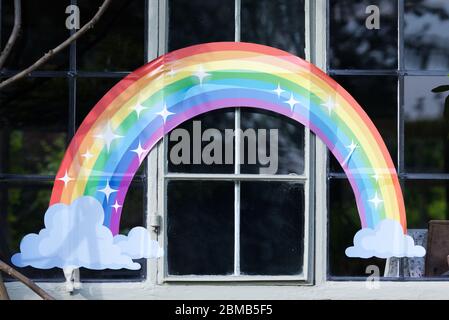 NHS Rainbow of hope Covid 19 2020. Stock Photo