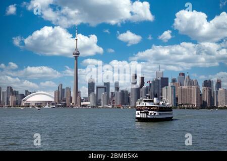Canada, Ontario, Toronto, Toronto Ferry crossing from the Toronto City to. Wards Island Stock Photo