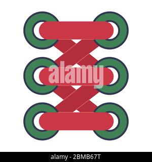 Shoelace icon. Simple flat logo of shoelace on white background. Vector illustration. Stock Vector
