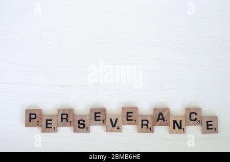 Perseverance scrabble letters Stock Photo