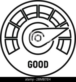 Report credit score icon. Outline report credit score vector icon for