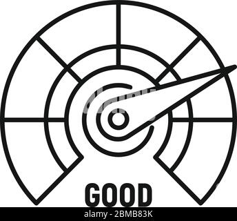 Satisfaction level graph icon outline vector. Customer feedback. Mood ...