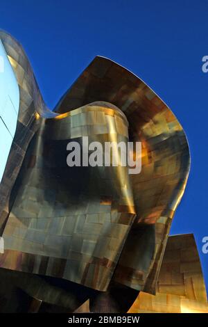 Seattle 2013, EMP Experience Music Project is a museum of music pop culture and science fiction designed by canadian architect Frank Gehry. Stock Photo