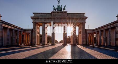 Brandenburg Gate while Corona lockdown Stock Photo