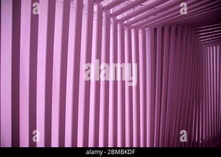 Pink iron artwork with optical illusion Stock Photo