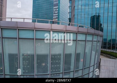 aerial view of modern building exterior in Shanghai Stock Photo