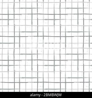 Seamless pattern hand drawn check criss cross grid