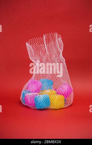 Multi-colored ice cubes for cooling drinks Stock Photo