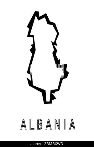 Albania map outline - country shape sharp polygonal geometric style vector. Stock Vector