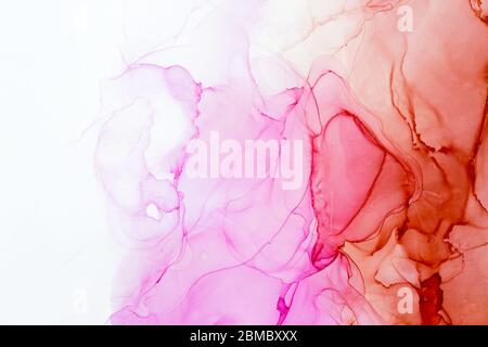 Elegant Pink and red abstract background. Ink Design. Trendy wallpaper. Modern contemporary art. Stock Photo