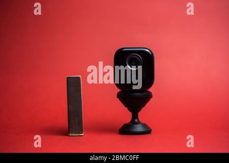 Portable security camera for home security. CCTV camera Stock Photo