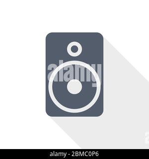 Music speaker, loudspeaker flat design vector icon Stock Vector