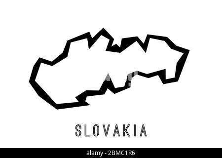 Slovakia simple vector map outline - country shape sharp polygonal geometric style vector. Stock Vector