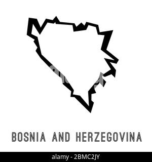 Bosnia and Herzegovina map outline - country shape sharp polygonal geometric style vector. Stock Vector