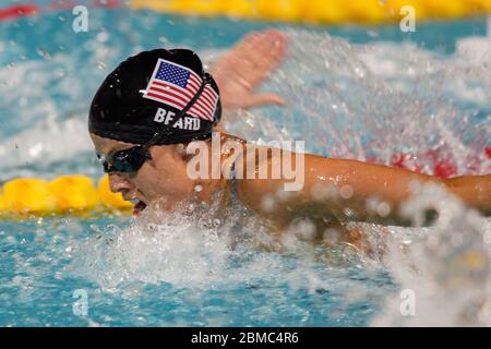 Amanda Beard (USA) competing in the  Women's 200 metre individual medley semifinal at the 2004 Olympic Summer Games, Athens. Stock Photo