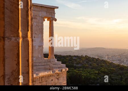 Sunset at the Acropolis, Athens, Greece Stock Photo