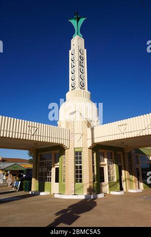 Restored Conoco gas station in Shamrock, Texas along Route 66 Stock Photo