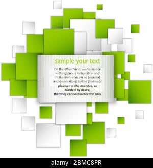 Business presentation green geometric template. Digital technology layout, brochure or flyer concept or geometrical web banner background Stock Vector