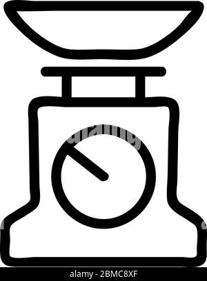 mechanical electric scales with protective platform icon vector outline ...