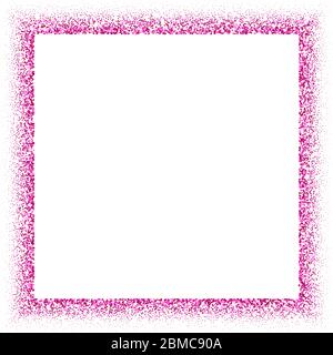 pink gold glitter. Bordered frame with pink gold glitter on white background. Vector illustration. Stock Vector