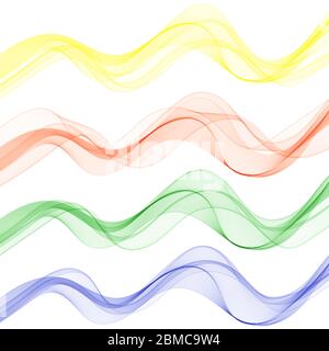 Vector stream of smoke or liquid. Set of abstract waves. Presentation Layout Stock Vector