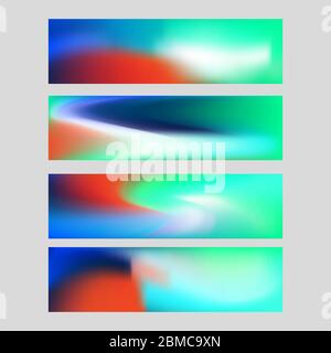 Abstract blue, red and green blur color gradient backgrounds for web, presentations and prints. Vector illustration. Stock Vector