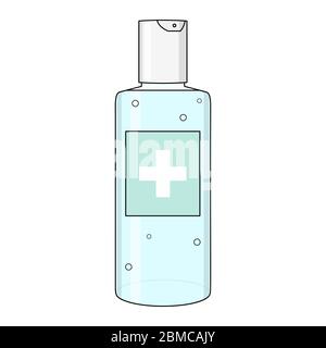 Alcohol gel hand sanitizer. Isolated on white background. Vector illustration. Stock Vector