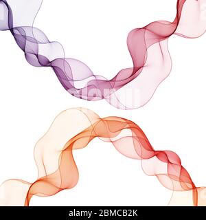 Smooth wave flow. Color wave. Set of abstract design elements. Stock Vector