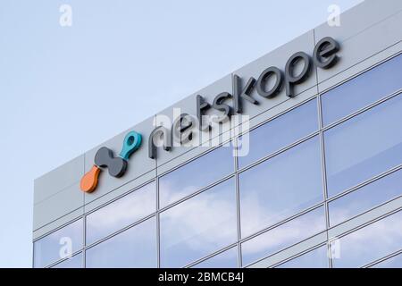 Netskope Headquarters exterior. Netskope helps companies protect data and protect against threats in cloud applications, and cloud infrastructure. Stock Photo