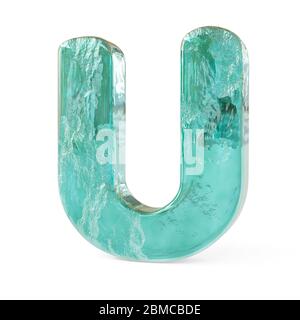 Realistic icy letters isolated on a white background. 3d image Stock Photo