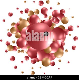 Vector illustration with multicolored bubbles. balls or spheres. Stock Vector