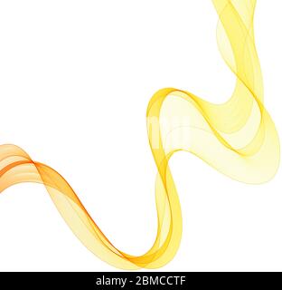 Abstract vector wave. Orange and yellow wavy lines Stock Vector