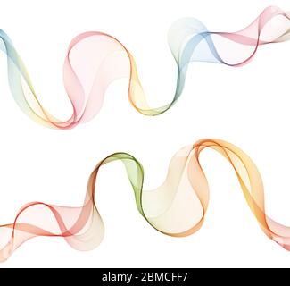 set of color waves. Abstract vector background. Stock Vector