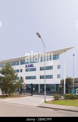 Veldhoven, The Netherlands, May 8th 2020. ASML company building with its exterior facade. The Dutch company business is the world’s supplier of micro Stock Photo