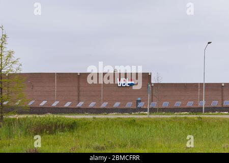 Veldhoven, The Netherlands, May 8th 2020. VDL company  with its logo in front of the building. The Dutch company business develops and produces buses Stock Photo