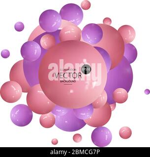 Vector illustration with multicolored bubbles. balls or spheres. Stock Vector