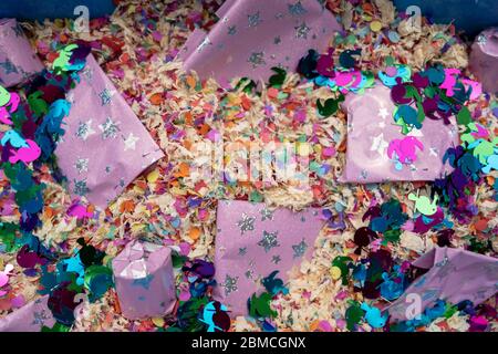 A box full of presents. Surprise present box Stock Photo