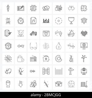 Stock Vector Icon Set of 49 Line Symbols for hand, clean, healthcare, care, chatting Vector Illustration Stock Vector