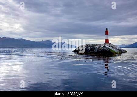 les Eclaireurs Lighthouse, in the Beagle Channel, near Ushuaia, Argentina Stock Photo